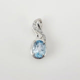 Dije de Topacio Azul y cubic zirconia - Dijes