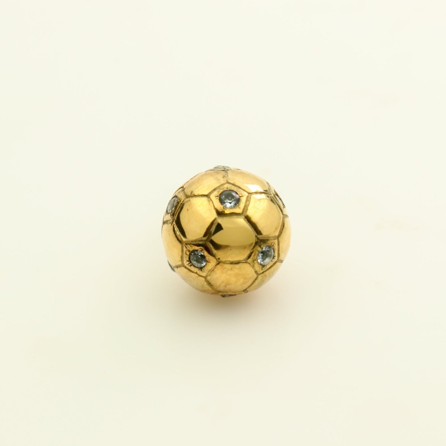 Dije de Topacio Azul y Topacio Blanco de 13 mm en Plata 950 y baño de oro 24K | Rocas & Cristales - Dijes