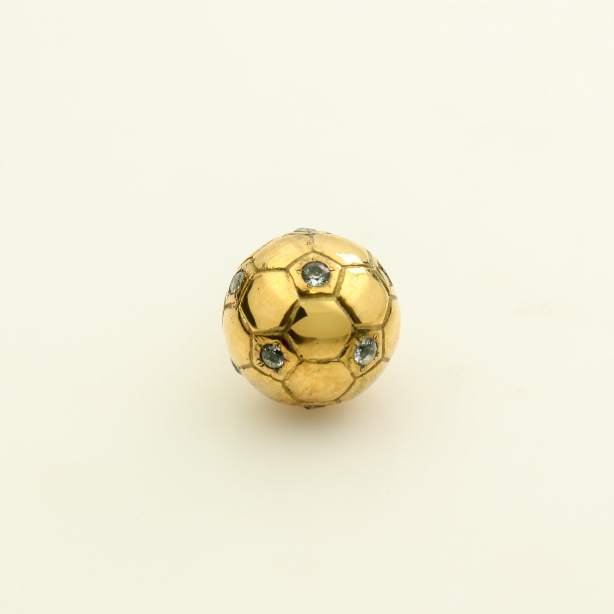 Dije de Topacio Azul y Topacio Blanco de 13 mm en Plata 950 y baño de oro 24K | Rocas & Cristales - Dijes