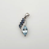 Dije de Topacio Azul, zafiro azul y Zirconia Cúbica - 