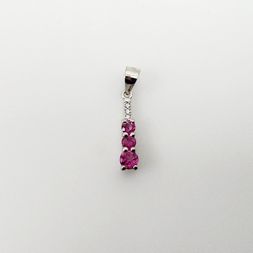 Dije de Turmalina rosa y cubic zirconia - Dijes