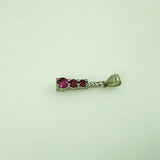 Dije de Turmalina rosa y cubic zirconia - Dijes