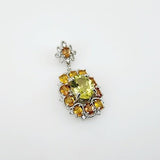Dije de Zafiro Amarillo, Cuarzo green gold y cubic zirconia - Dijes