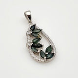 Dije de Zafiro verde y cubic zirconia - Dijes