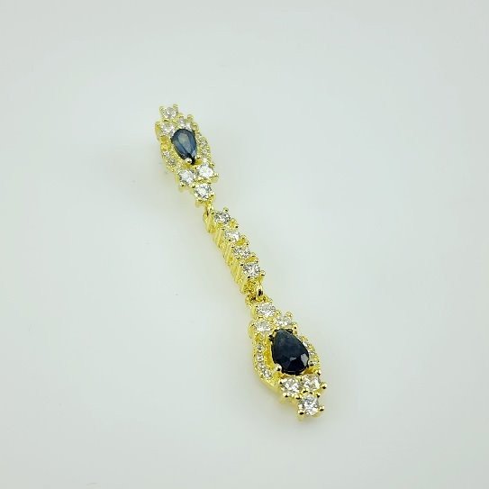Dije de Zafiro y Cúbic Zirconia con baño de oro - Dijes