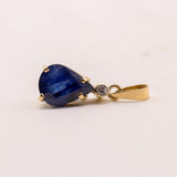 Dije de Zafiro y diamante en oro 18k - Dijes