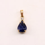 Dije de Zafiro y diamante en oro 18k - Dijes