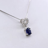 Dije de Zafiro y Zirconia Cúbica con cadena 45 cm - Dijes