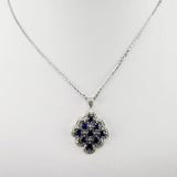 Dije de Zafiro y Zirconia Cúbica con cadena 45 cm - Dijes