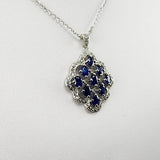 Dije de Zafiro y Zirconia Cúbica con cadena 45 cm - Dijes