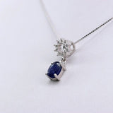 Dije de Zafiro y Zirconia Cúbica con cadena 45 cm - Dijes