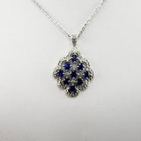 Dije de Zafiro y Zirconia Cúbica con cadena 45 cm - Dijes