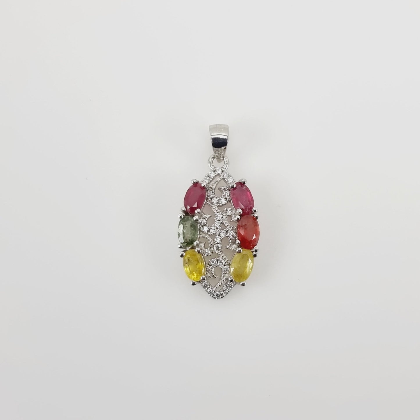 Dije de zafiros de colores y cubic zirconia - Dijes