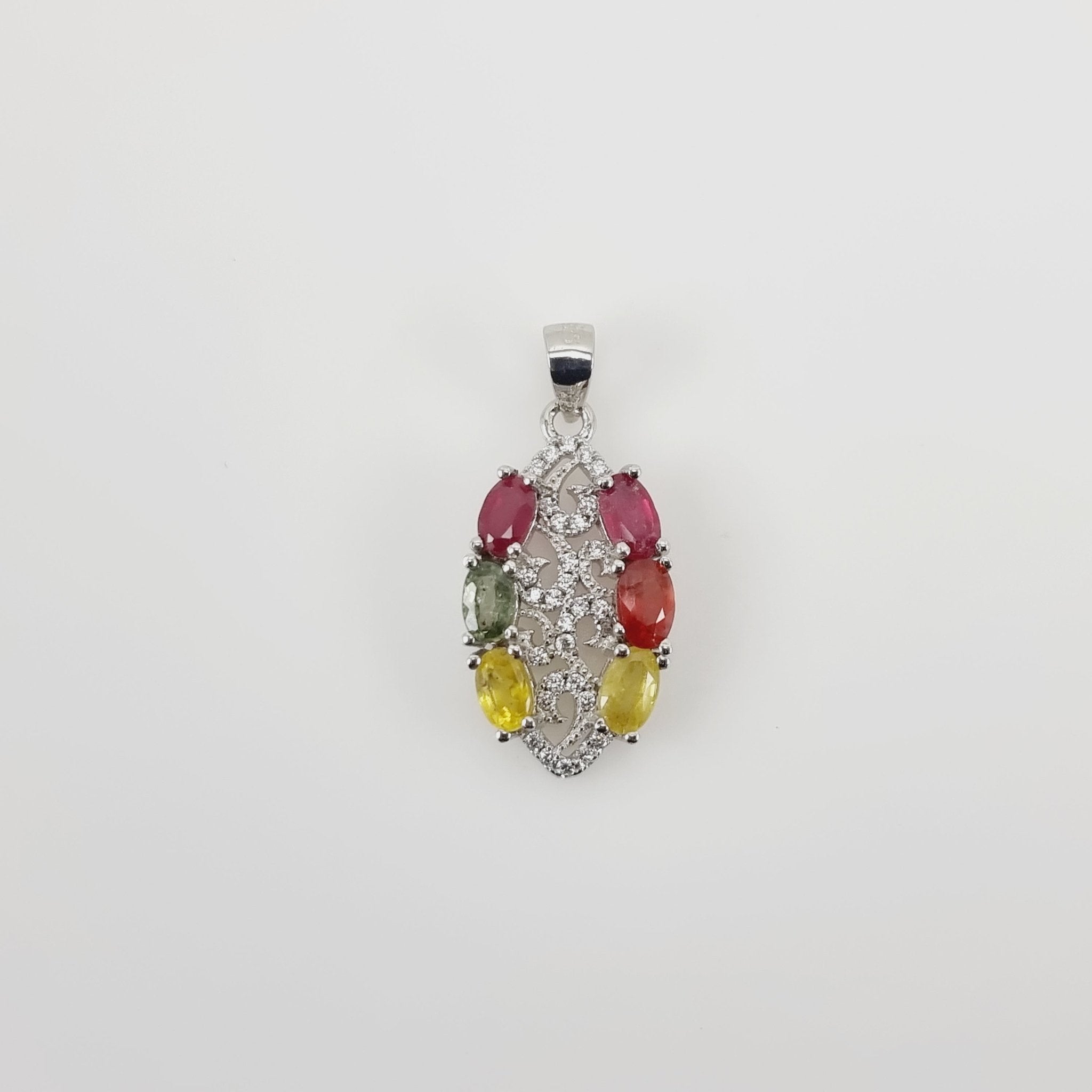 Dije de zafiros de colores y cubic zirconia - Dijes