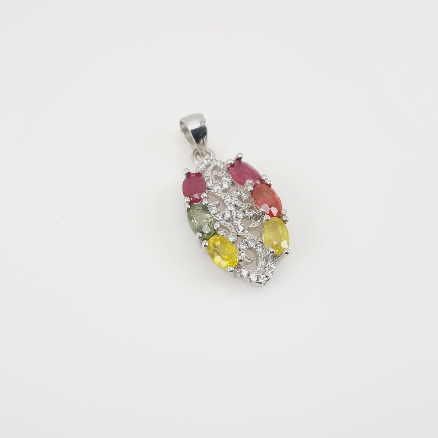 Dije de zafiros de colores y cubic zirconia - Dijes