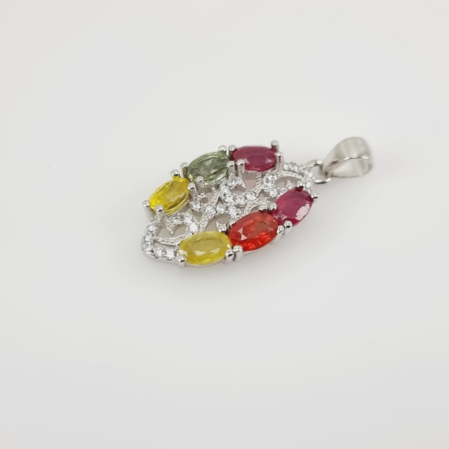 Dije de zafiros de colores y cubic zirconia - Dijes