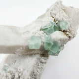 Fluorita Octaédrica sobre punta de Cuarzo - Minerales de colección