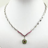 Gargantilla de Peridoto, Tsavorite y Rubí - Gargantillas