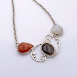 Gargantilla de Piedra Luna, Piedra sol y Labradorita lavanda - Gargantillas