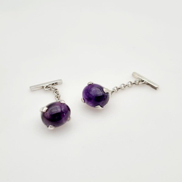 Gemelos de Amatista - Accesorios hombre
