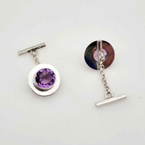 Gemelos de Amatista - Accesorios hombre