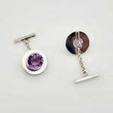 Gemelos de Amatista - Accesorios hombre