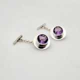 Gemelos de Amatista - Accesorios hombre