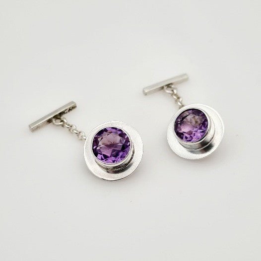 Gemelos de Amatista - Accesorios hombre