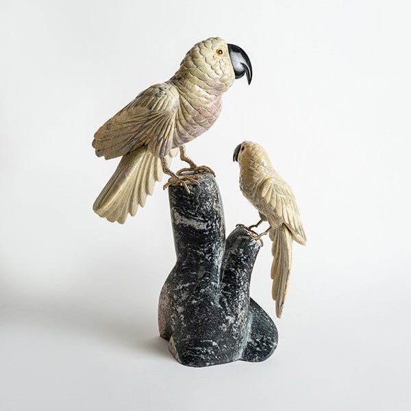 Loros Alegres - Talla en piedra
