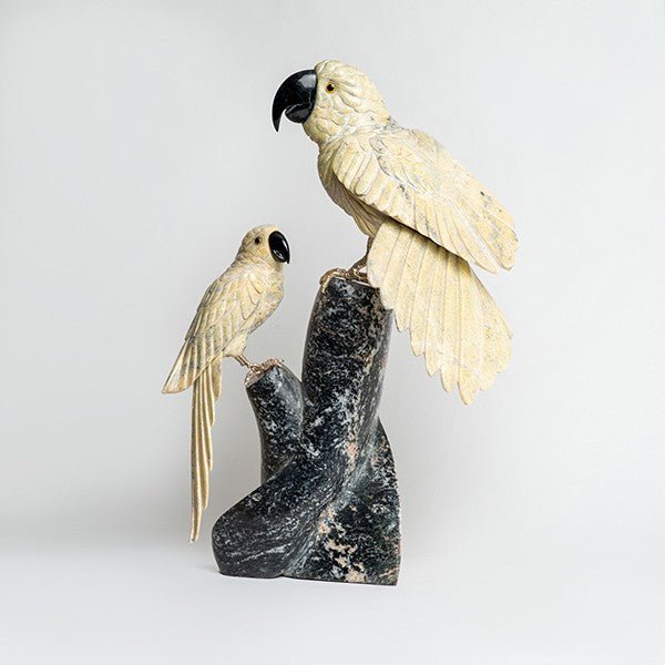 Loros Alegres - Talla en piedra