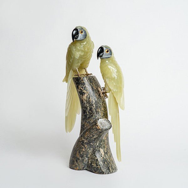 Pareja de loros - Talla en piedra