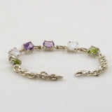 Pulsera de Amatista, Piedra luna y Peridotos - Pulseras