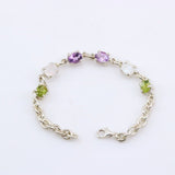Pulsera de Amatista, Piedra luna y Peridotos - Pulseras