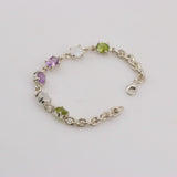 Pulsera de Amatista, Piedra luna y Peridotos - Pulseras