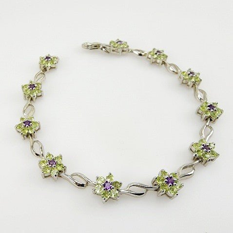 Pulsera de Amatista y Peridotos - Pulseras