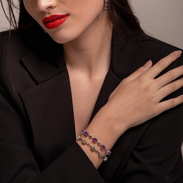 Pulsera de Amatista y Peridotos - Pulseras