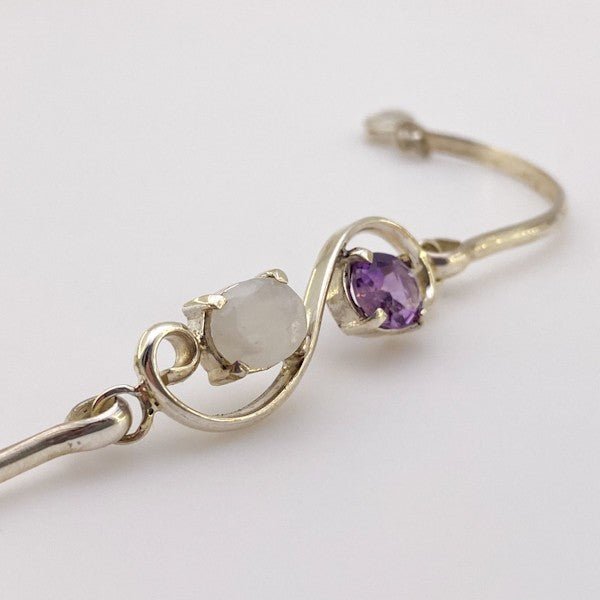 Pulsera de Amatista y Piedra luna - Pulseras