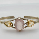 Pulsera de Cuarzo Rosa y Citrino - Pulseras