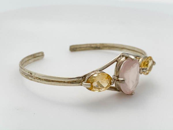 Pulsera de Cuarzo Rosa y Citrino - Pulseras