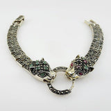 Pulsera de Marcasita, Rubí, Esmeralda y Zafiro - Pulseras