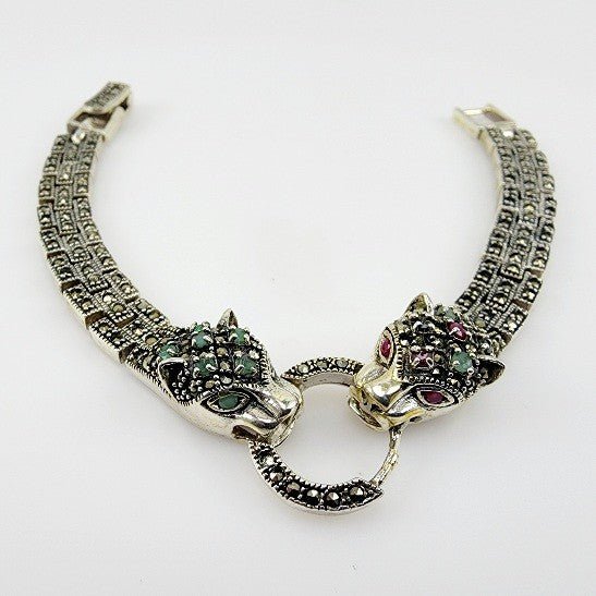 Pulsera de Marcasita, Rubí, Esmeralda y Zafiro - Pulseras