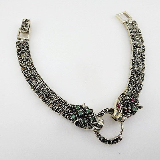Pulsera de Marcasita, Rubí, Esmeralda y Zafiro - Pulseras