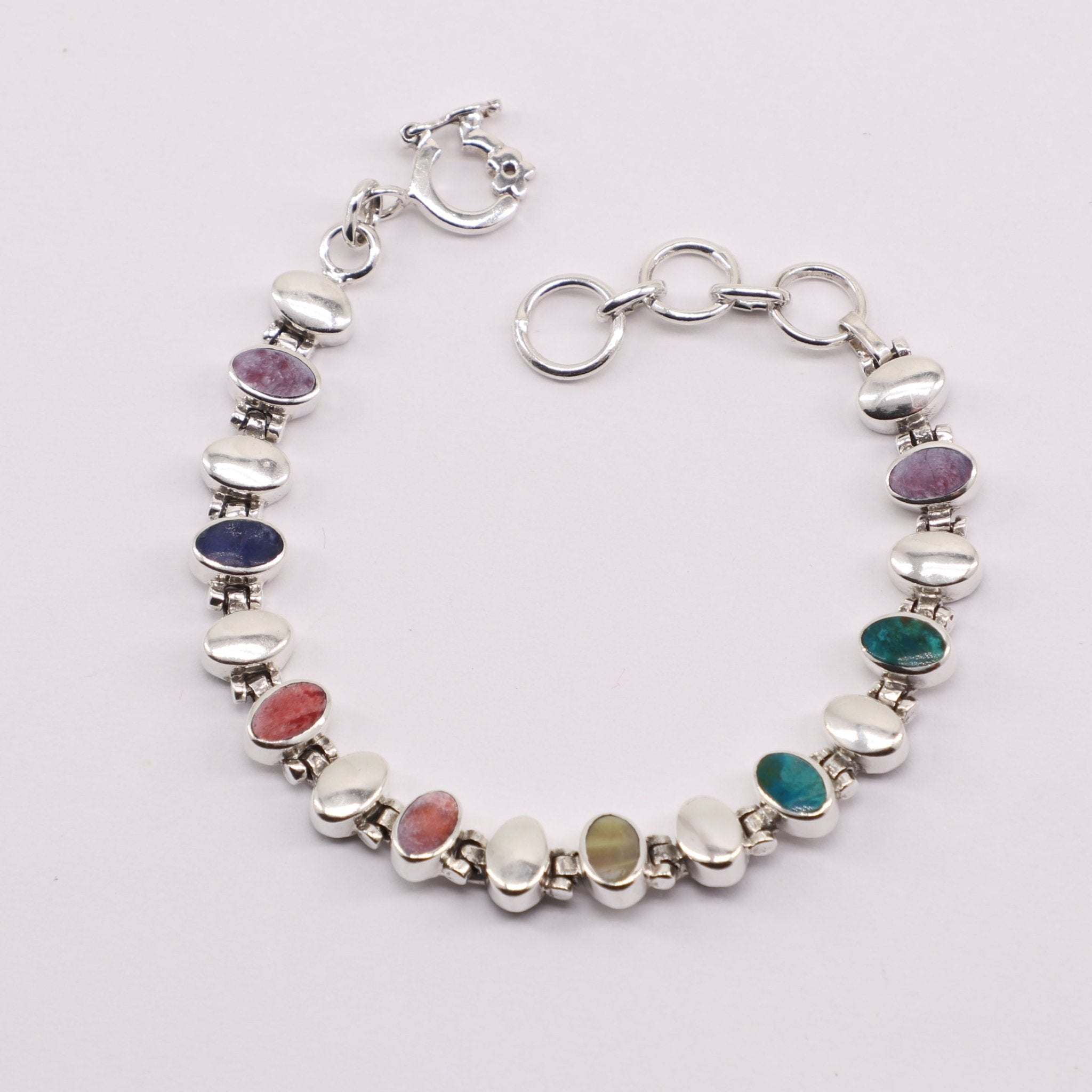 Pulsera de Nacar, Malaquita, Rodonita, Turquesa y Lapislazuli - Pulseras
