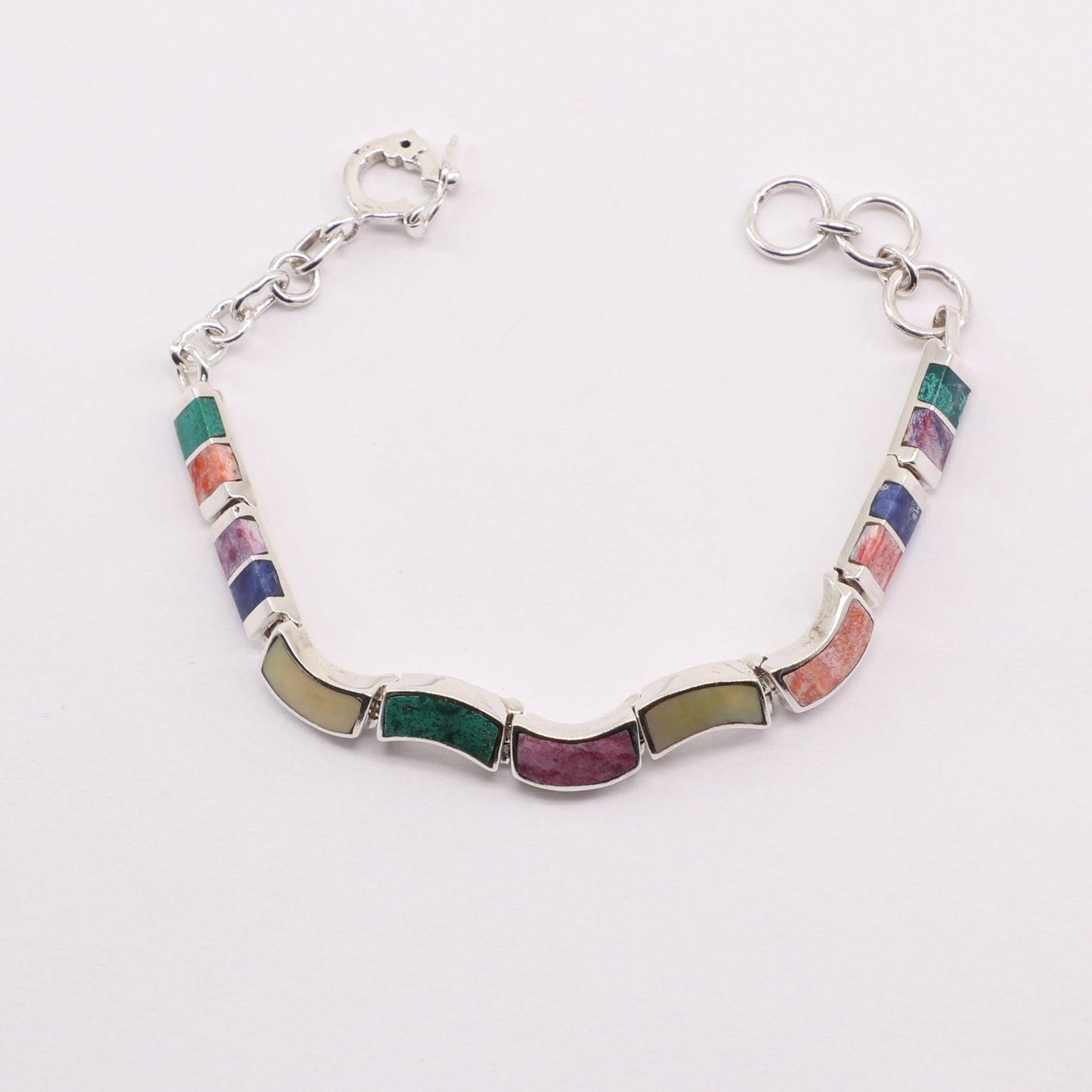 Pulsera de Nacar, Malaquita, Rodonita, Turquesa y Lapislazuli - Pulseras