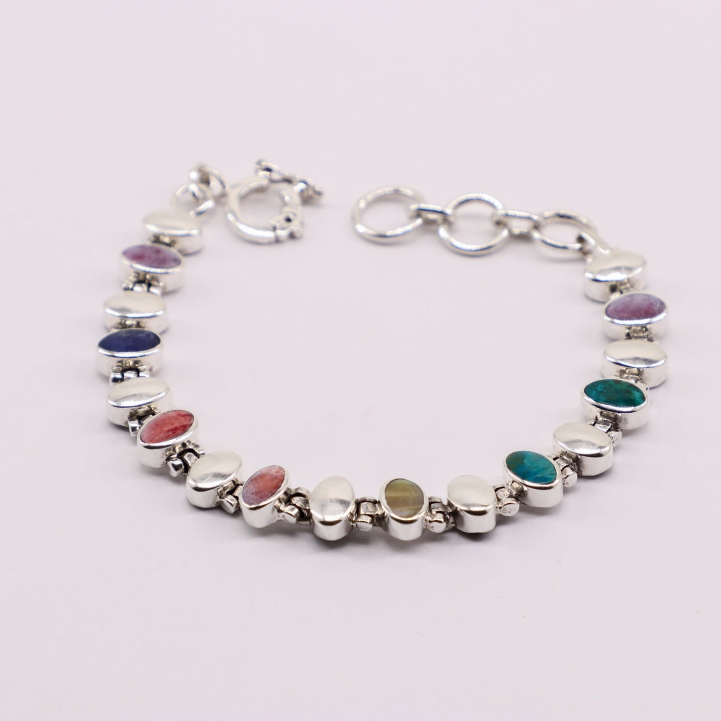 Pulsera de Nacar, Malaquita, Rodonita, Turquesa y Lapislazuli - Pulseras