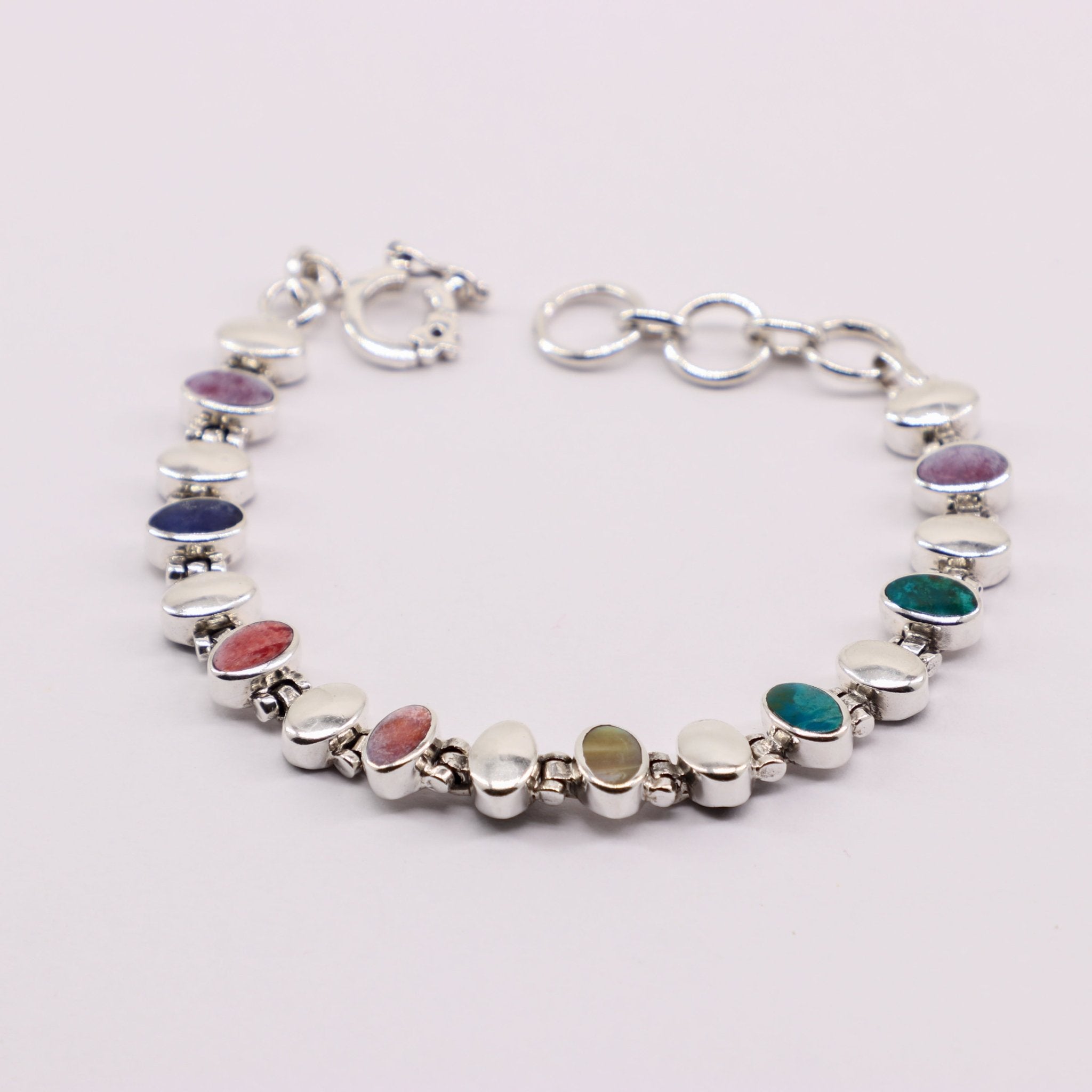 Pulsera de Nacar, Malaquita, Rodonita, Turquesa y Lapislazuli - Pulseras