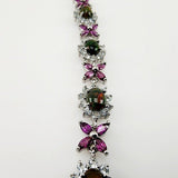 Pulsera de Ópalo negro, Aguamarina y Rodolito - Pulseras