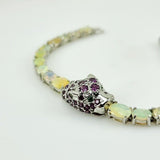 Pulsera de Ópalo Welo, granate rodolita y diópsido - Pulseras