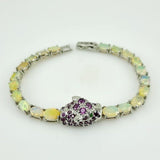 Pulsera de Ópalo Welo, granate rodolita y diópsido - Pulseras