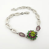 Pulsera de Peridoto, Tsavorite y Rubí - Pulseras